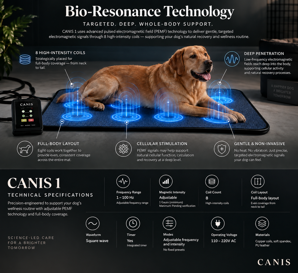 CANIS 1 — PEMF Recovery Mat for Senior Dogs